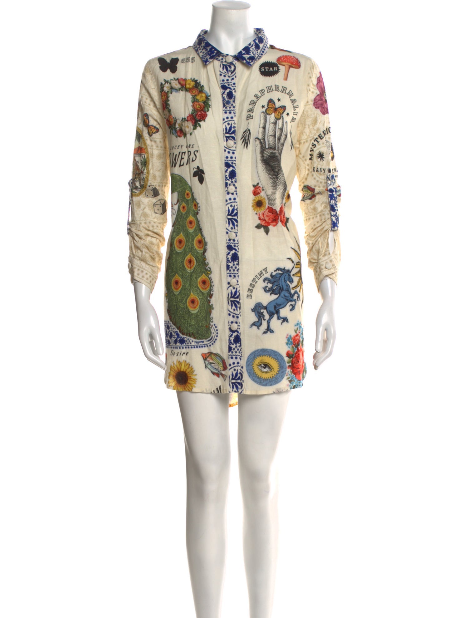 Agua Bendita Printed Mini Dress