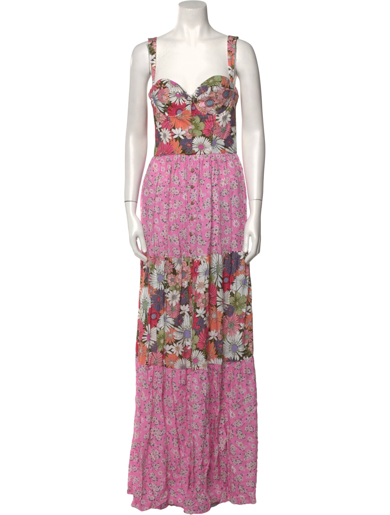 Agua Bendita Floral Print Long Dress