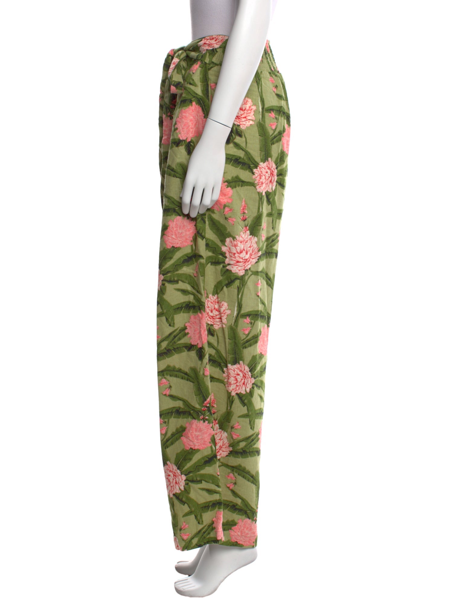 Agua Bendita Floral Print Wide Leg Pants