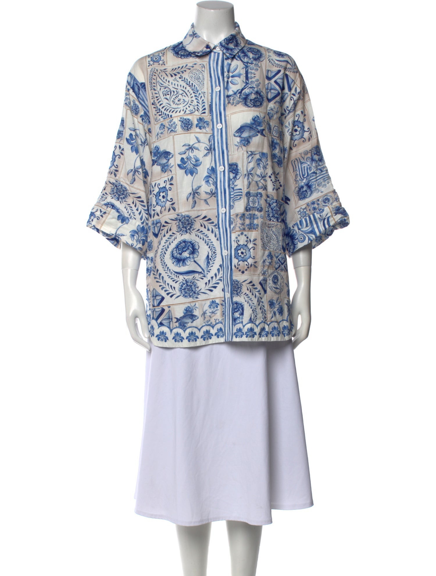 Agua Bendita Paisley Print Mock Neck Tunic