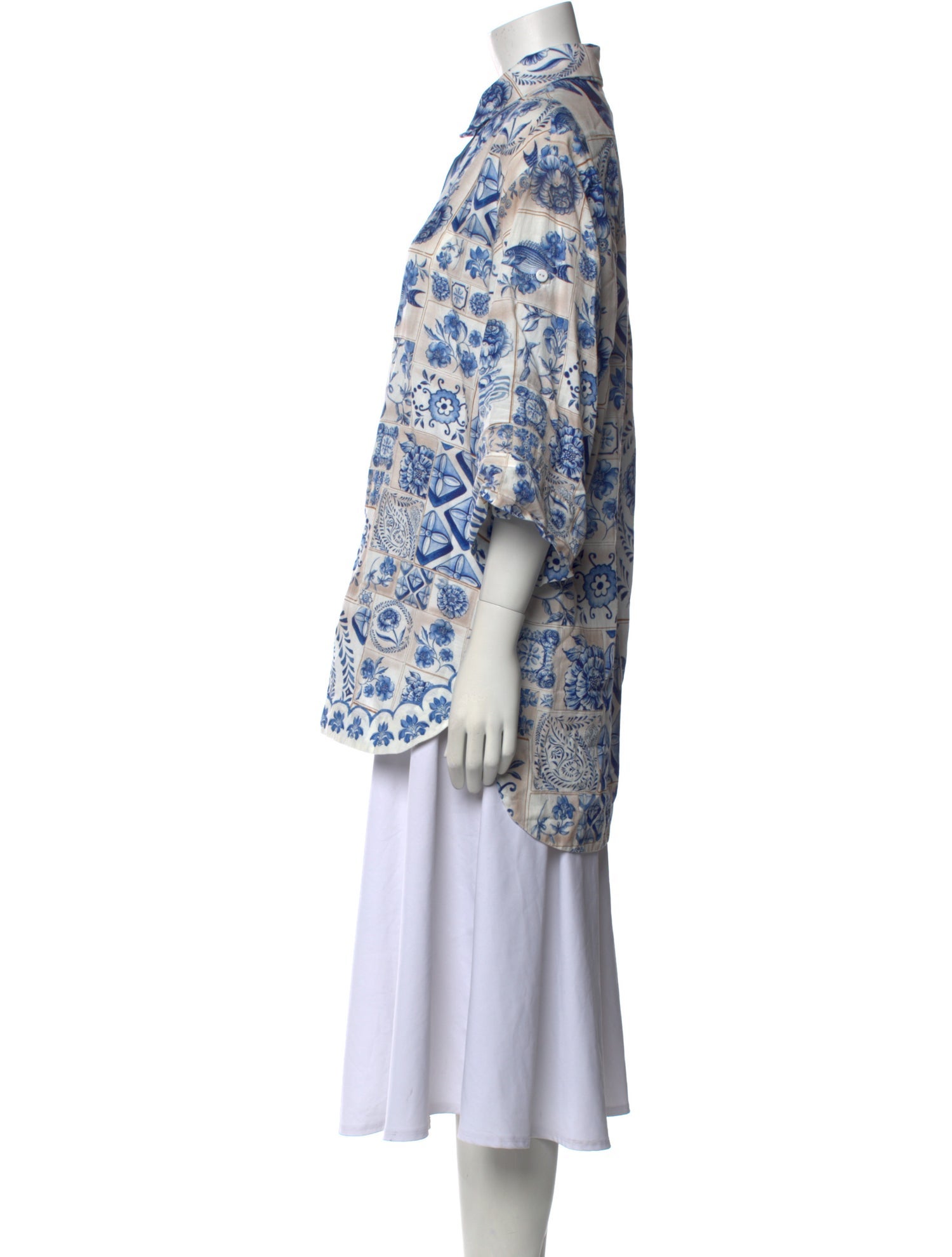 Agua Bendita Paisley Print Mock Neck Tunic