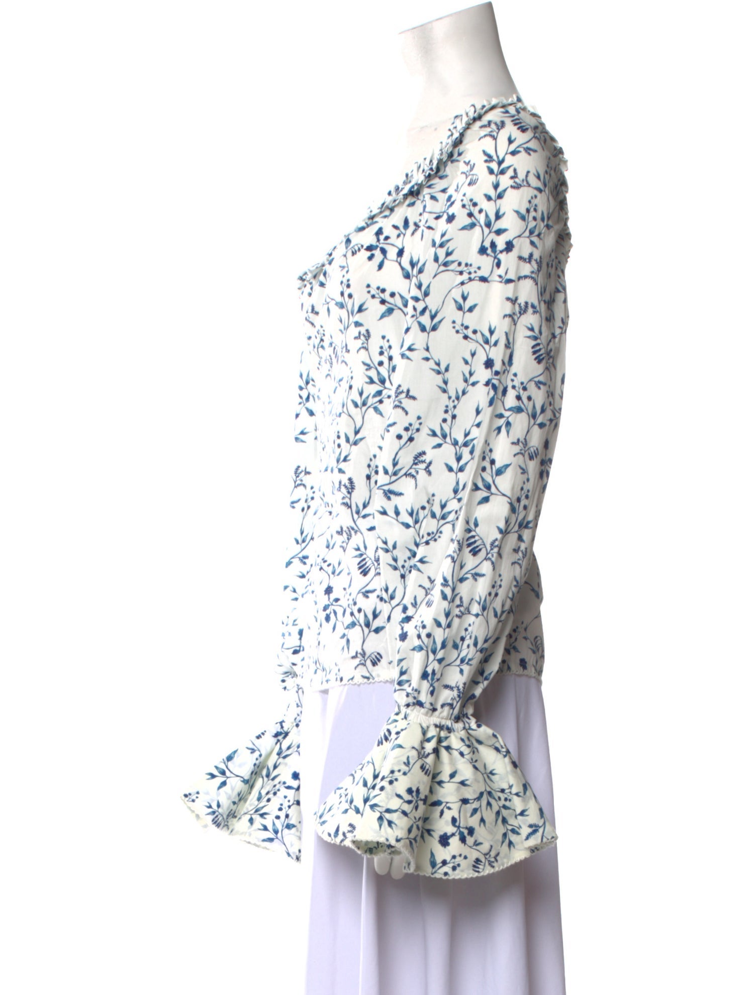 Agua Bendita Floral Print Bateau Neckline Blouse