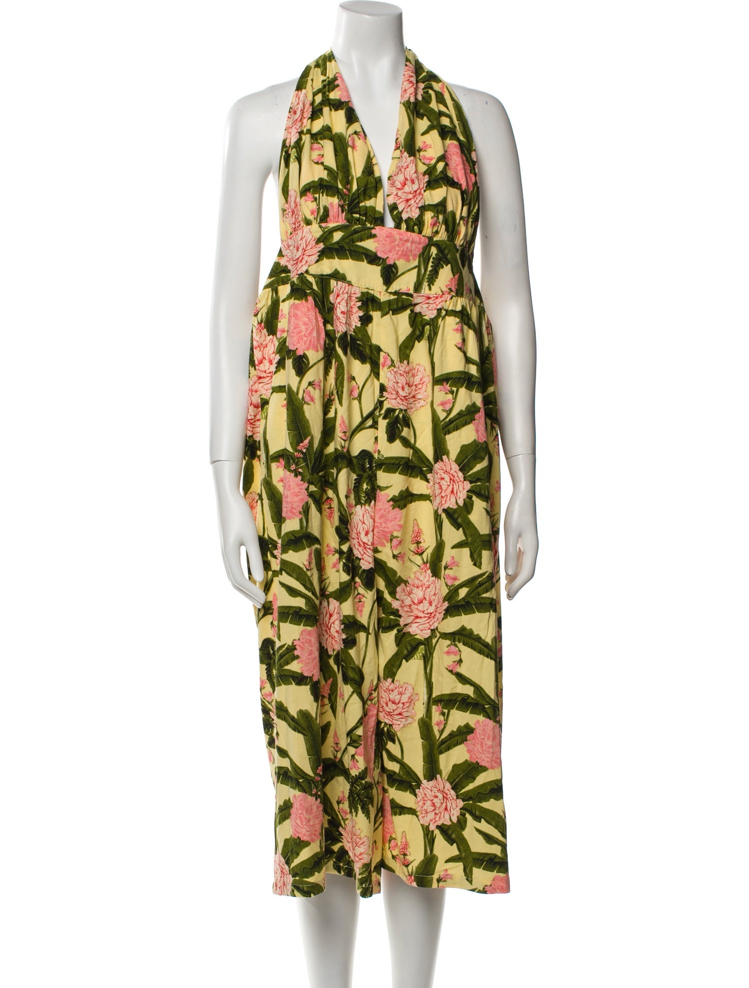 Agua Bendita Floral Print Halterneck Jumpsuit