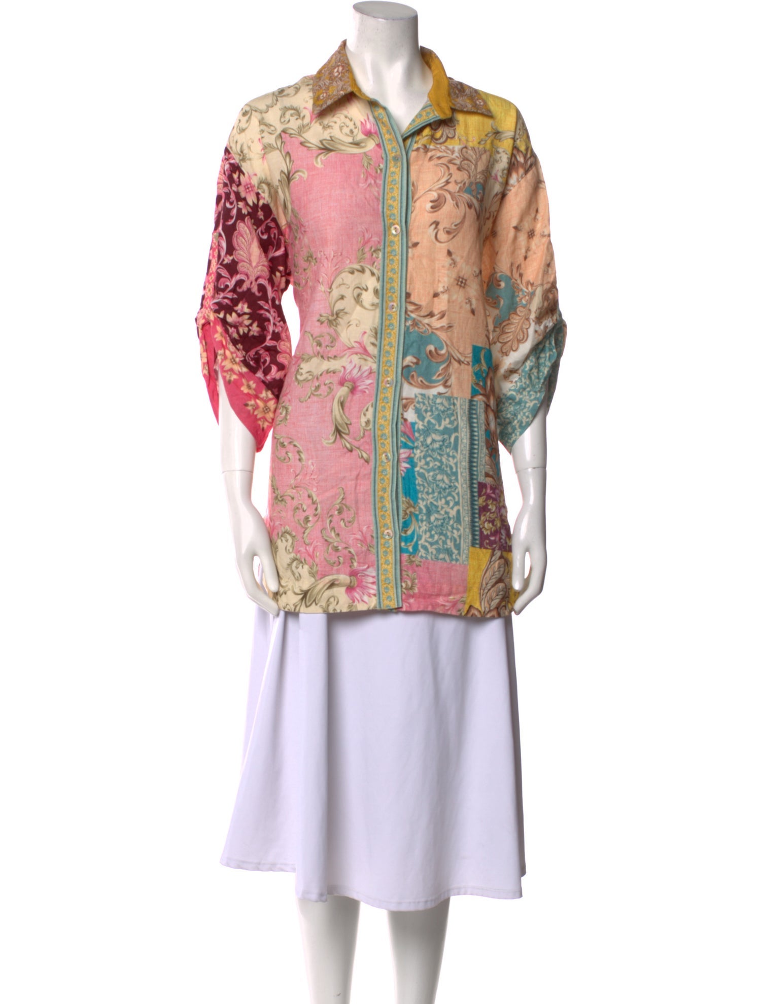 Agua Bendita Paisley Print Three-Quarter Sleeve Tunic