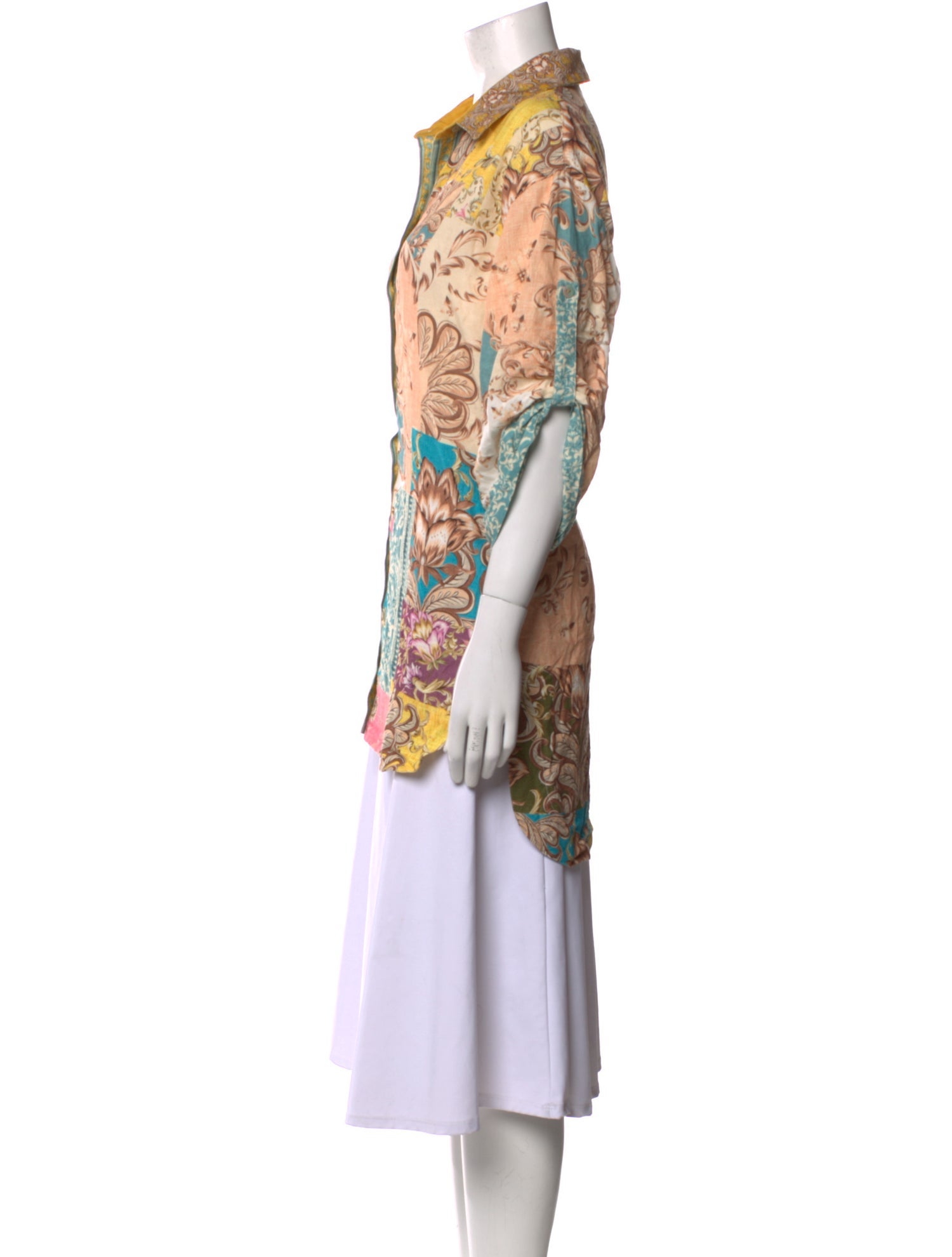 Agua Bendita Paisley Print Three-Quarter Sleeve Tunic