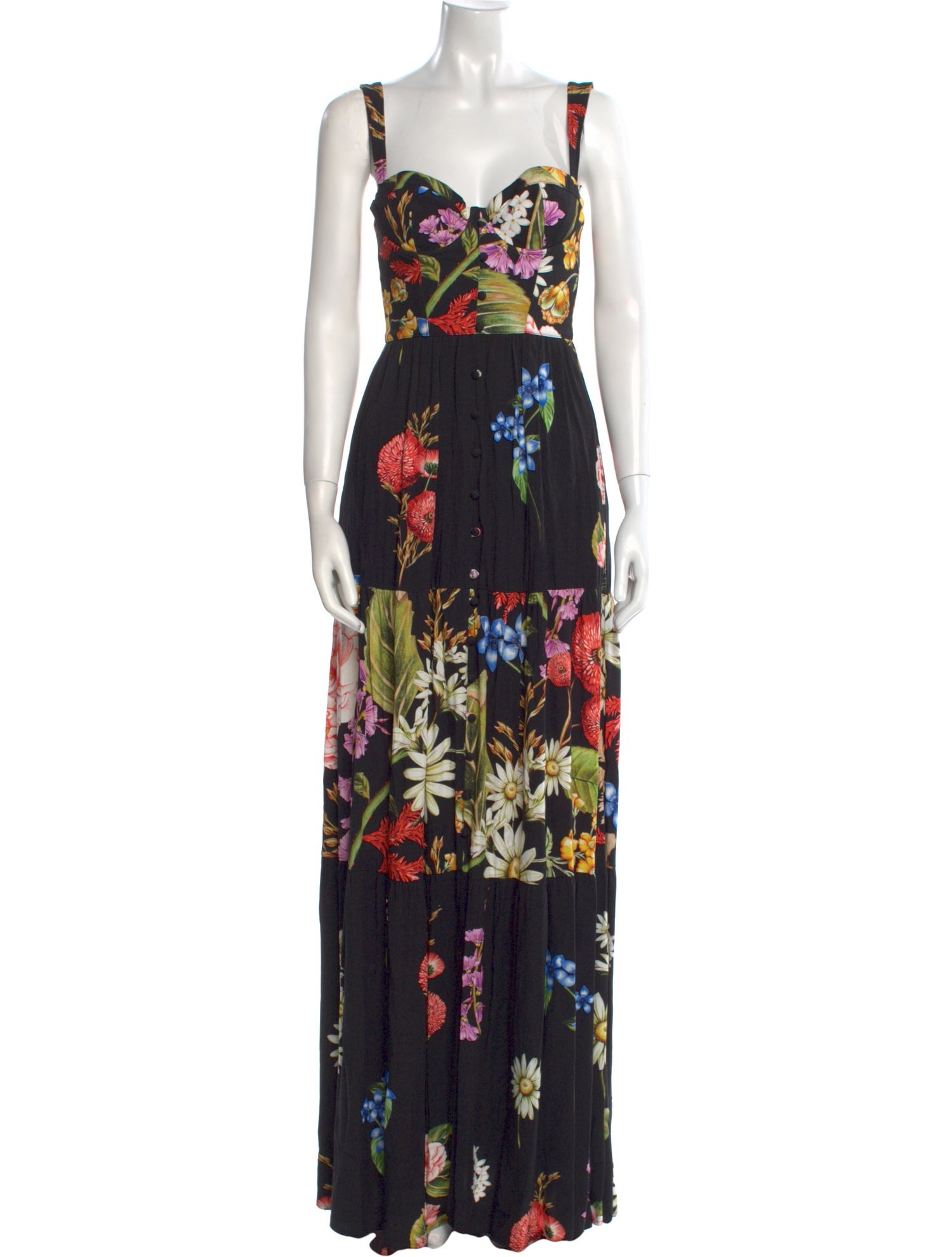Agua Bendita Floral Print Long Dress