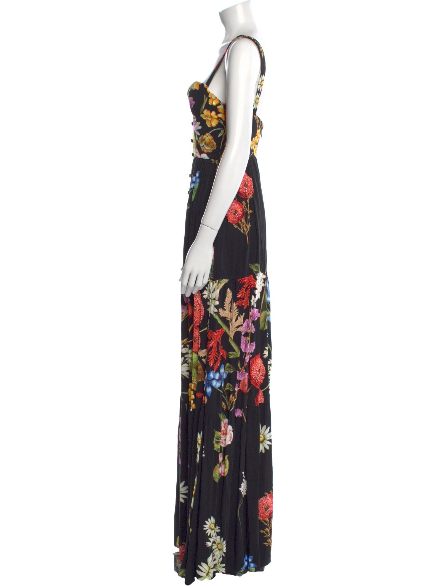 Agua Bendita Floral Print Long Dress