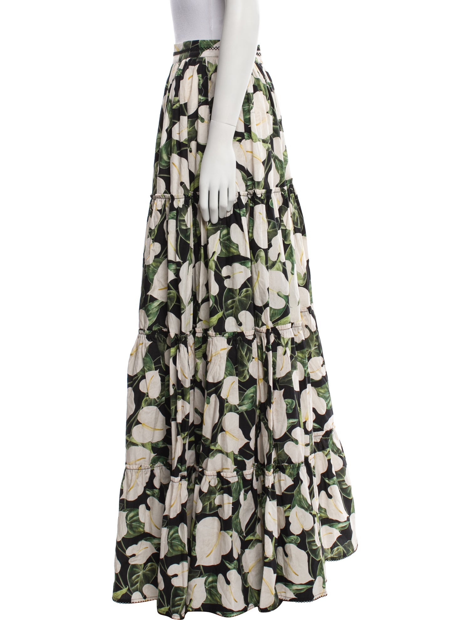 Agua Bendita Floral Print Long Skirt