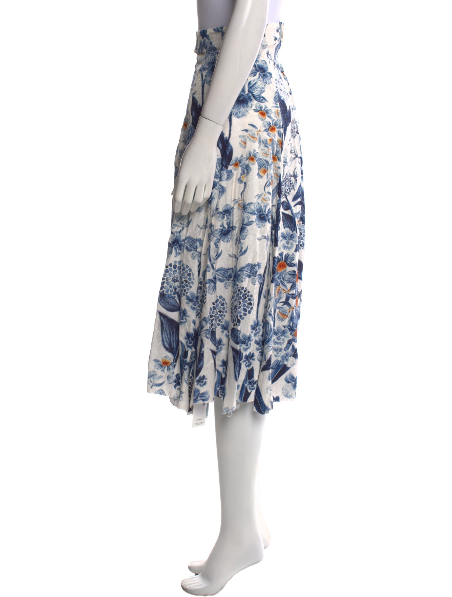 Agua Bendita Floral Print Knee-Length Skirt