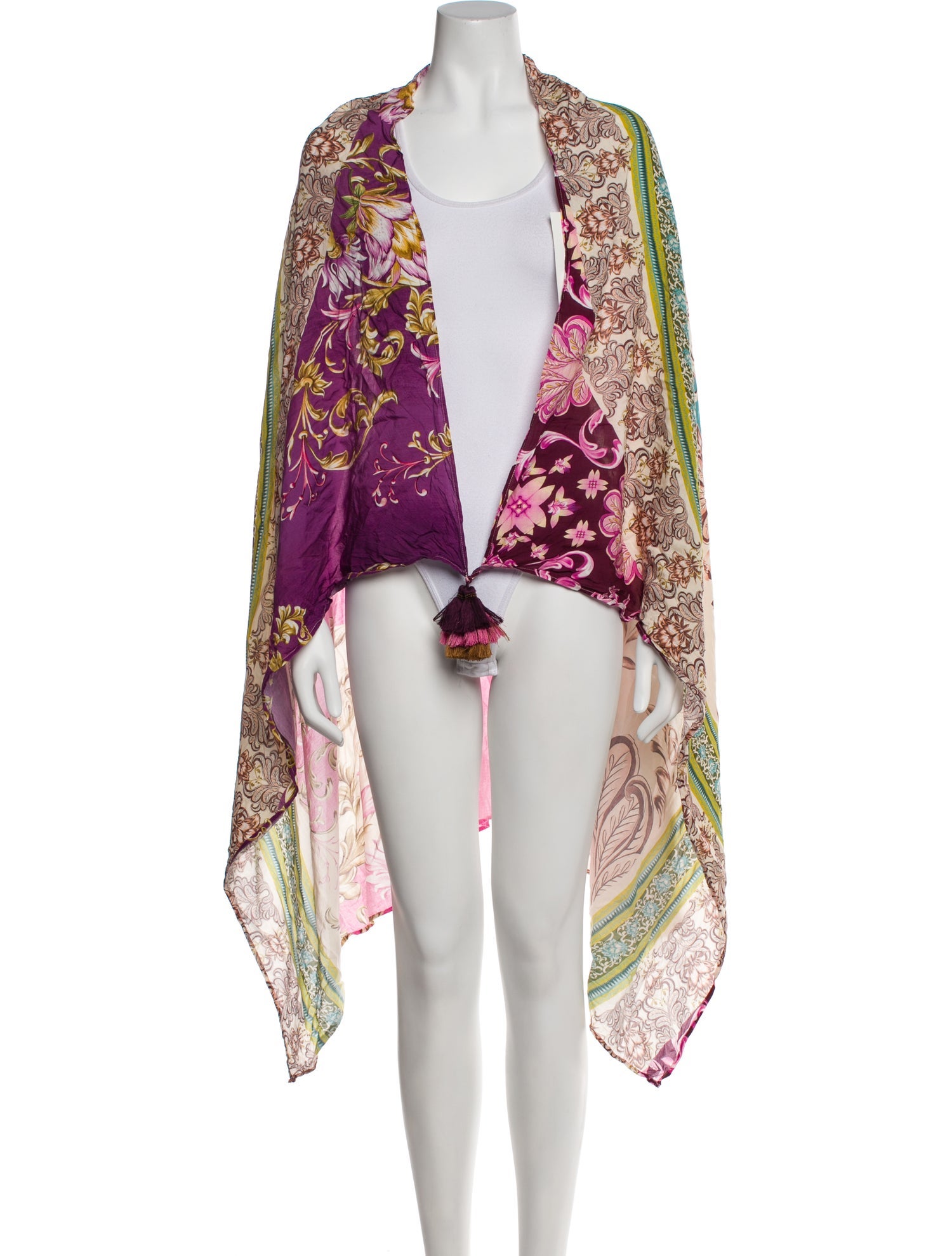 Agua Bendita Printed Tassel Accents Cover-Up