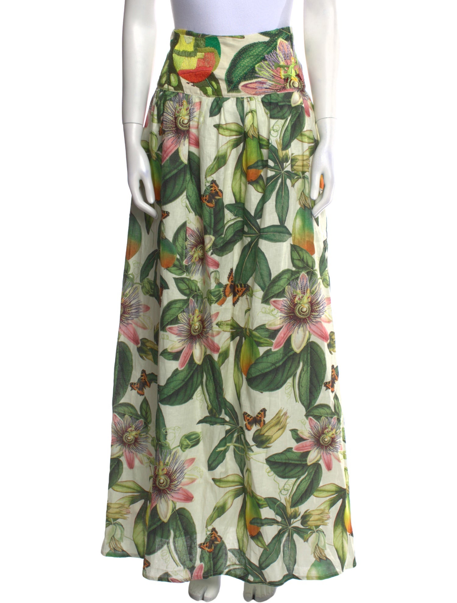 Agua Bendita Linen Long Skirt