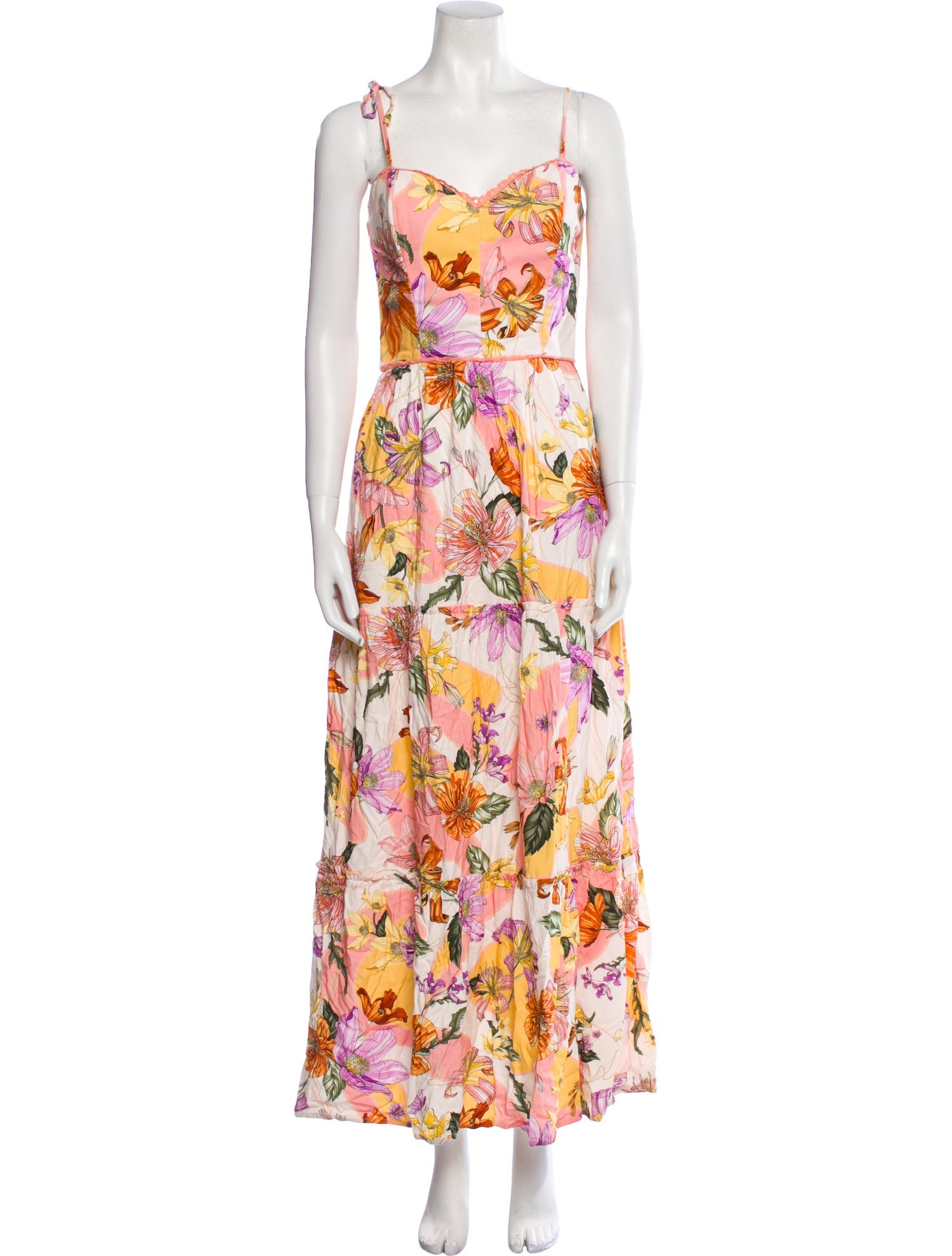 Agua Bendita Floral Print Long Dress