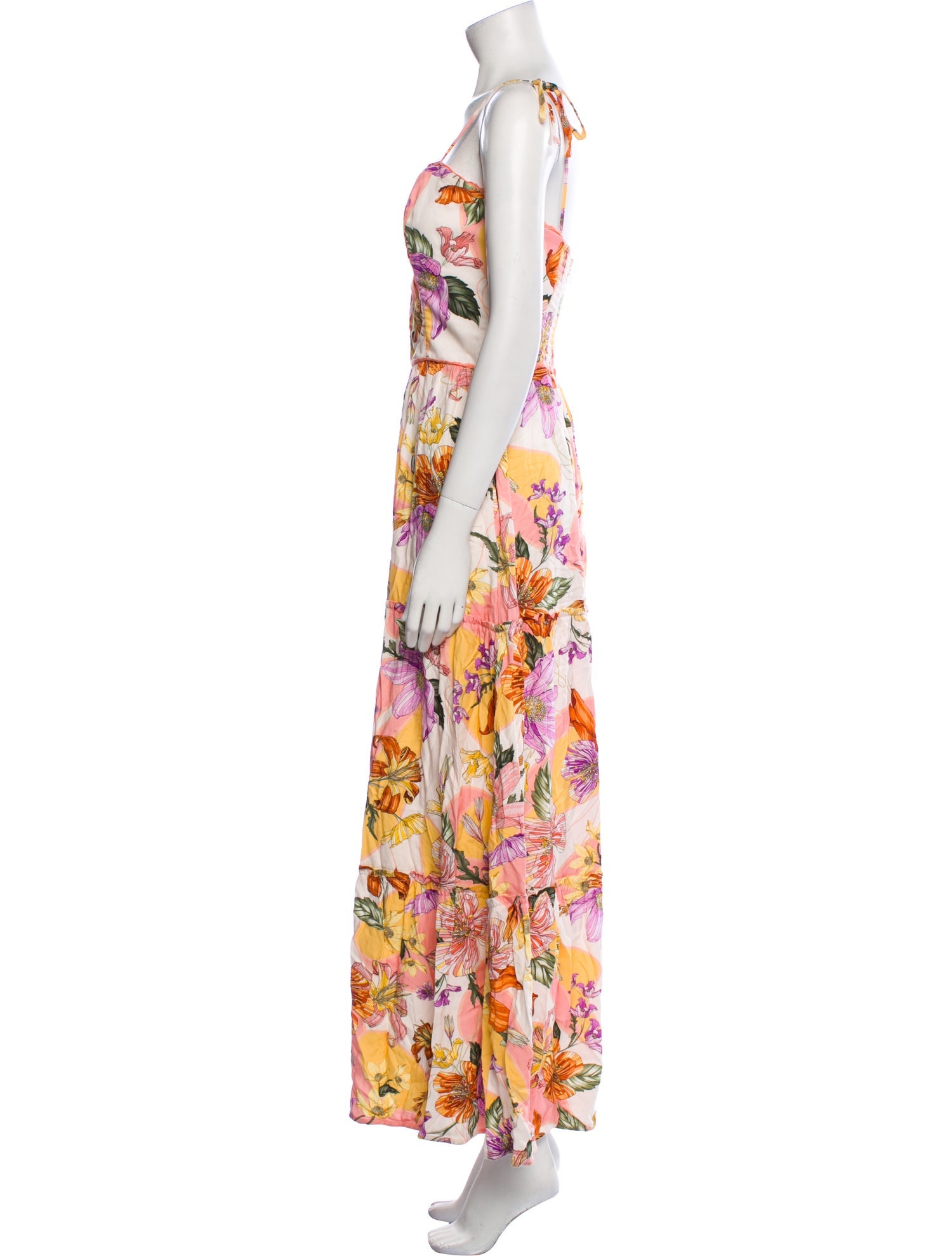 Agua Bendita Floral Print Long Dress