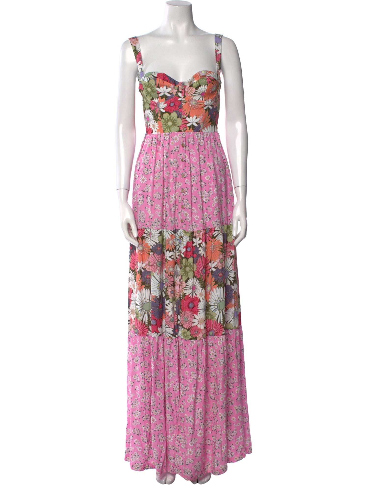Agua Bendita Floral Print Long Dress w/ Tags