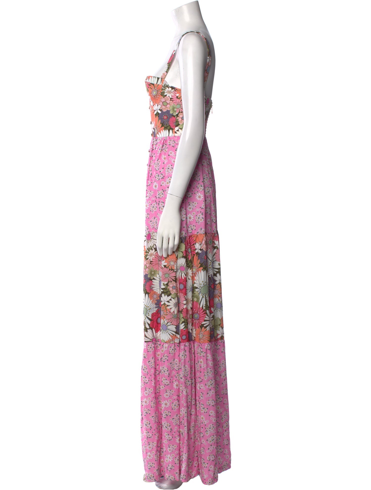 Agua Bendita Floral Print Long Dress w/ Tags