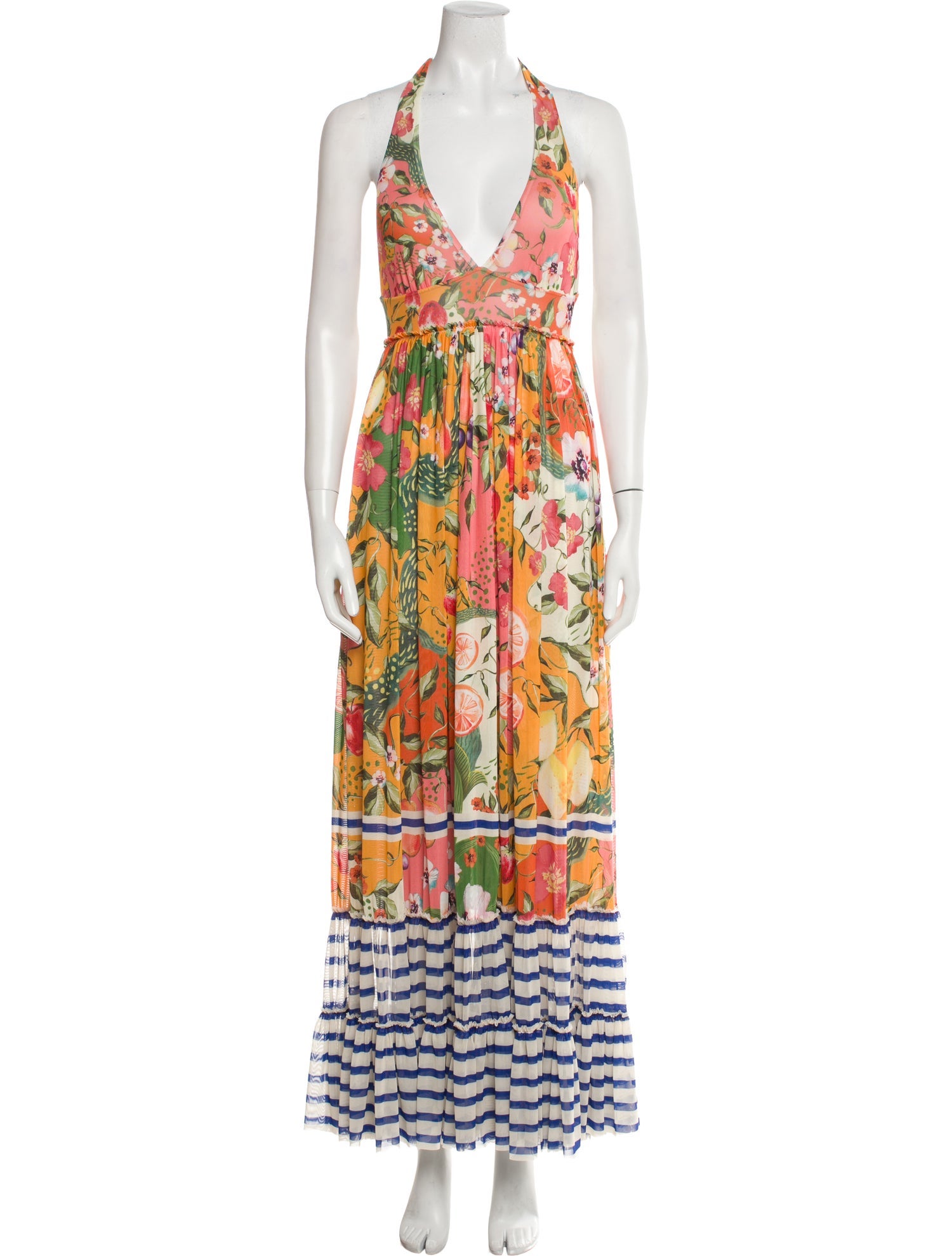 Agua Bendita Printed Long Dress