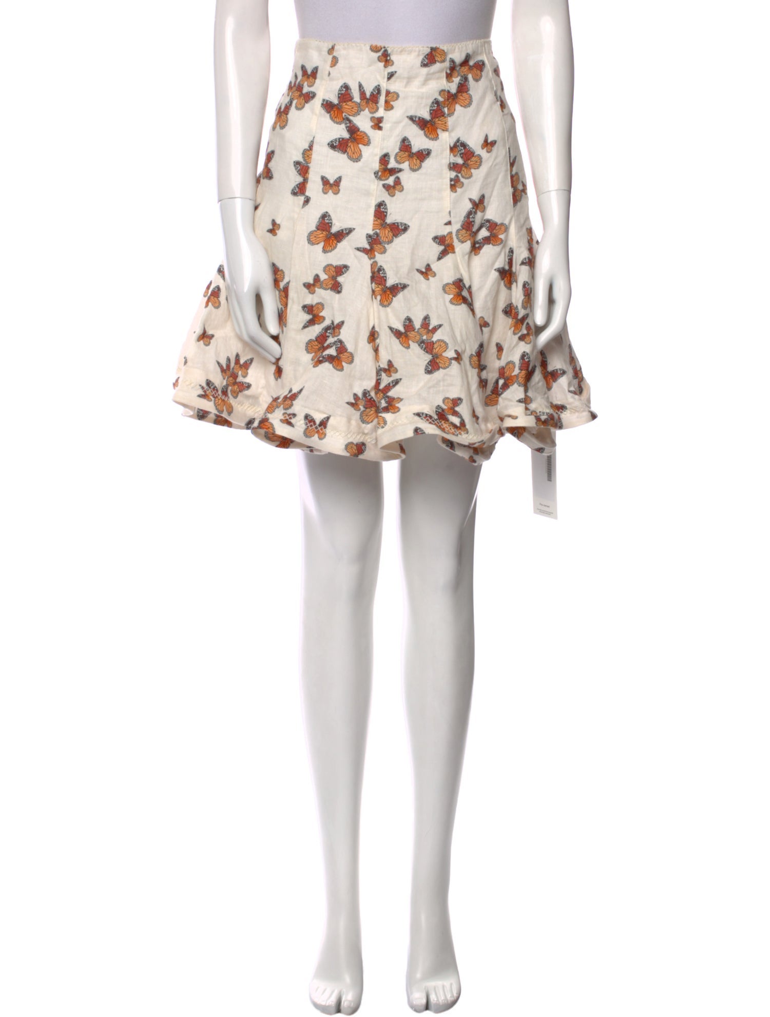 Agua Bendita Linen Knee-Length Skirt