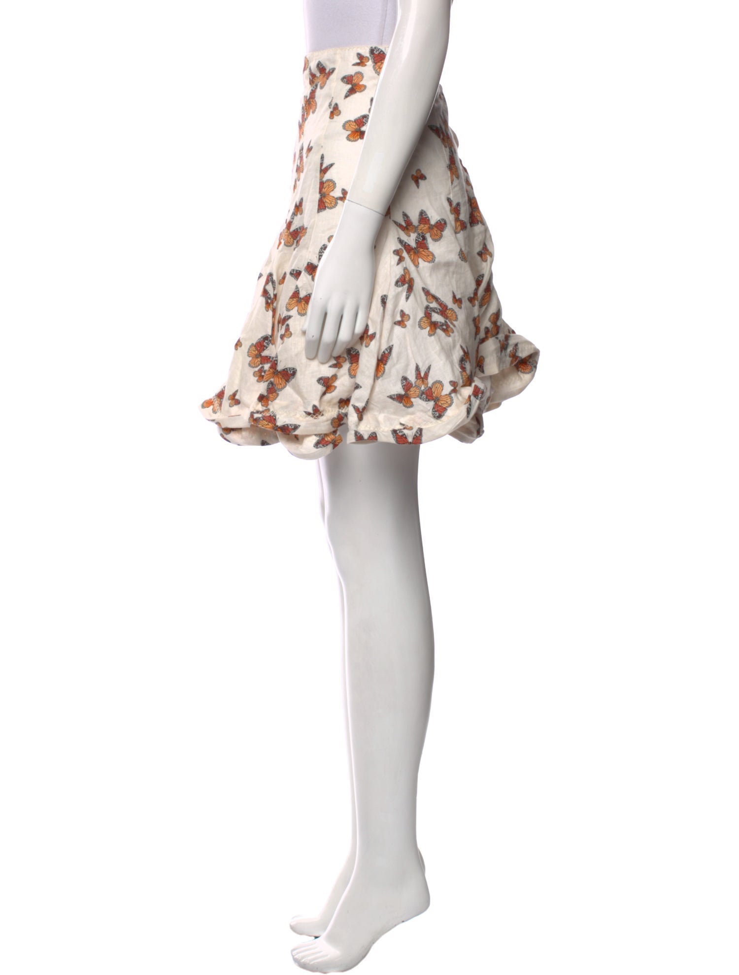 Agua Bendita Linen Knee-Length Skirt