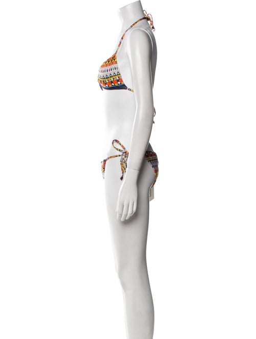 Agua Bendita Printed Embroidered Accent Bikini