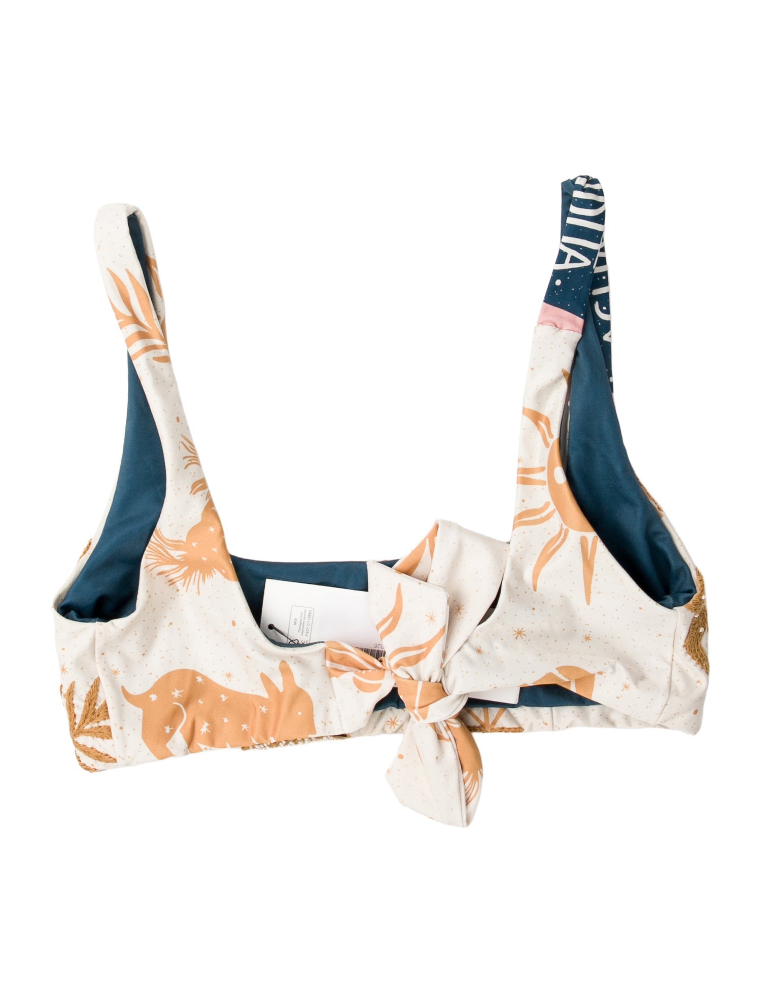 Agua Bendita Printed Studded Accents Top