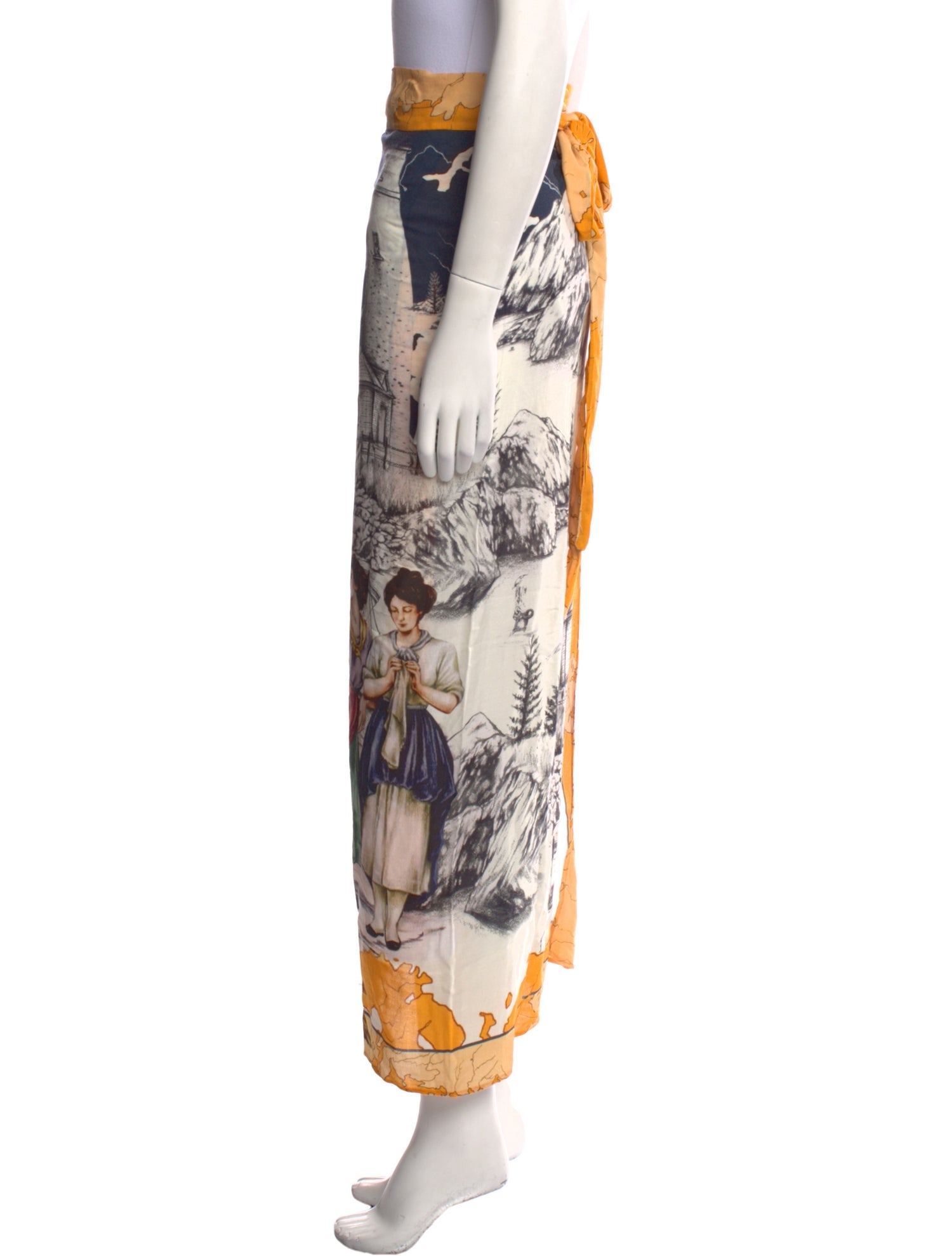 Agua Bendita Printed Long Skirt