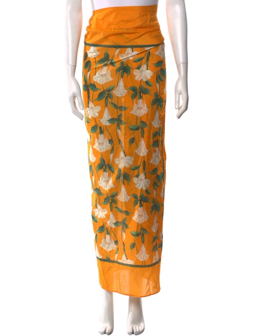 Agua Bendita Floral Print Long Skirt