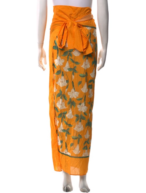 Agua Bendita Floral Print Long Skirt