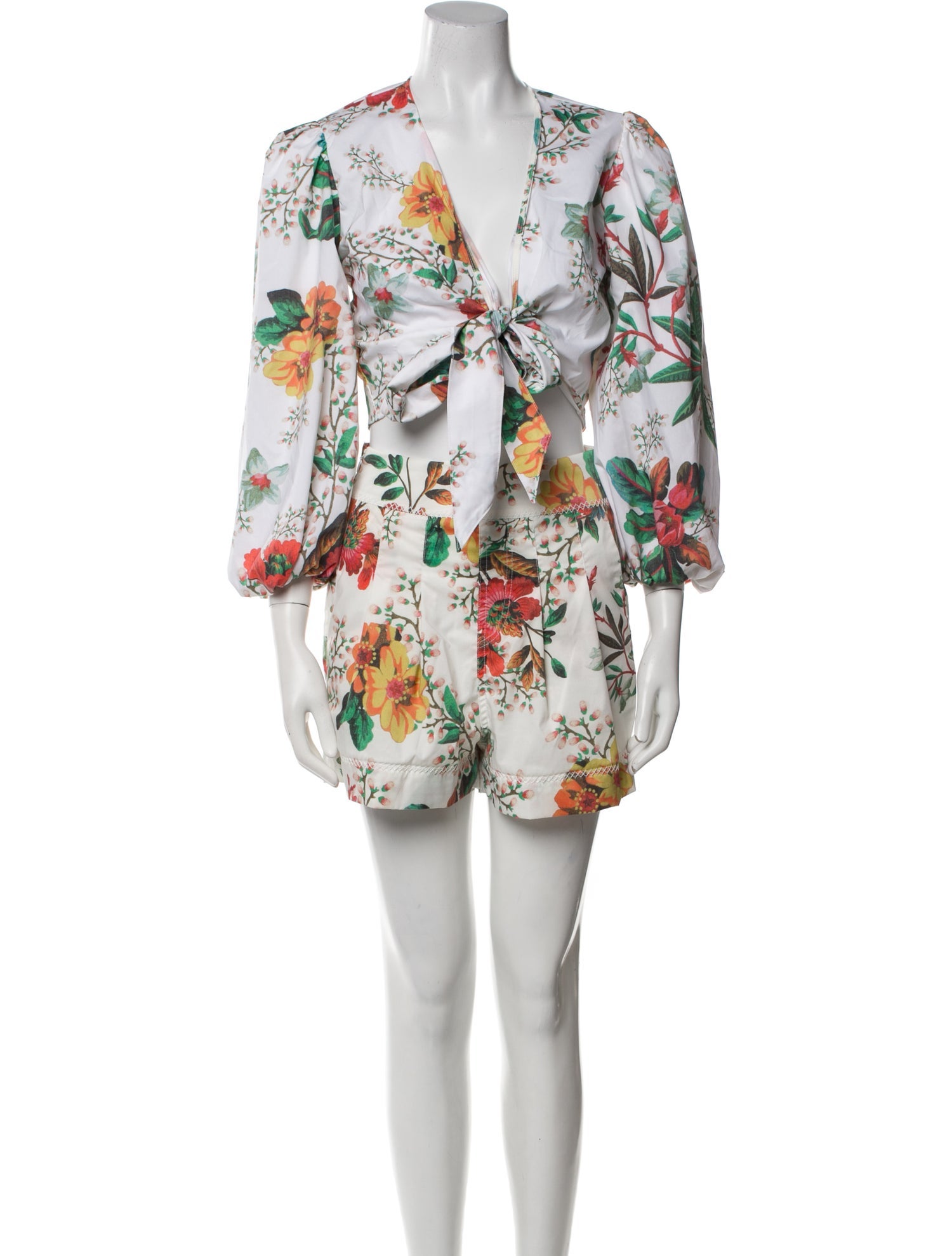 Agua Bendita Floral Print Short Set