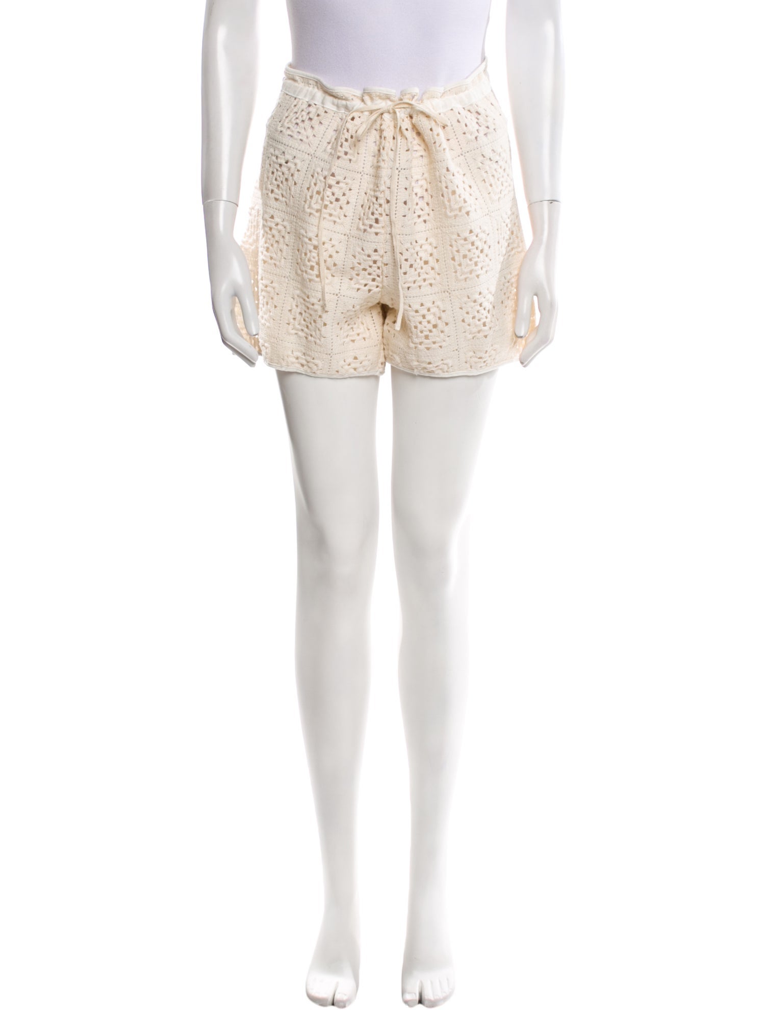 Agua Bendita Lace Pattern Mini Shorts