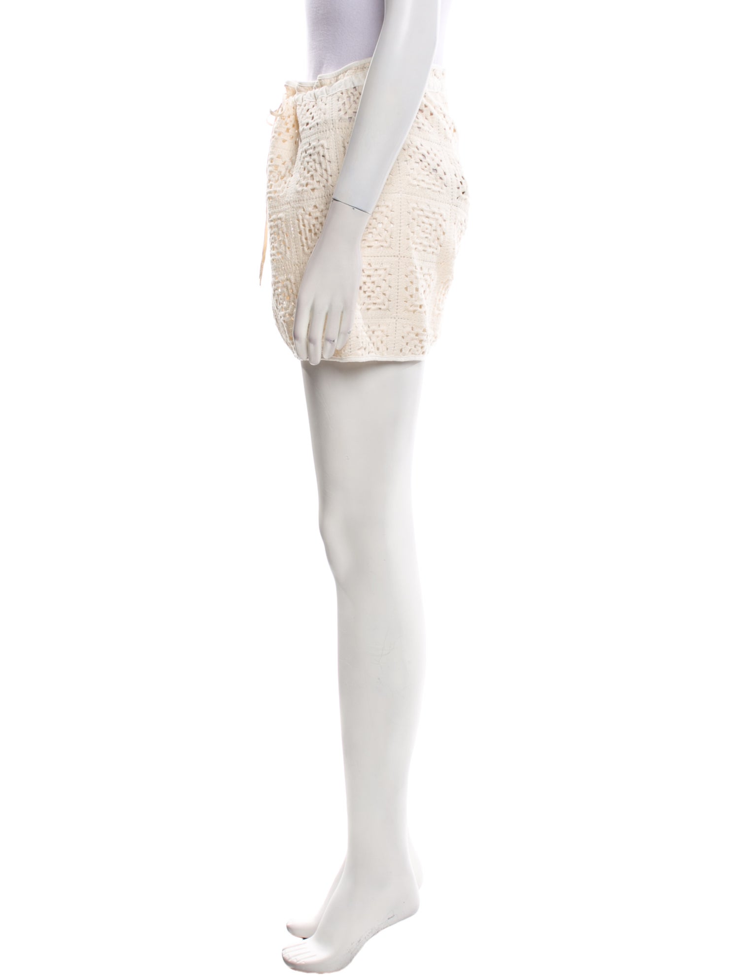 Agua Bendita Lace Pattern Mini Shorts