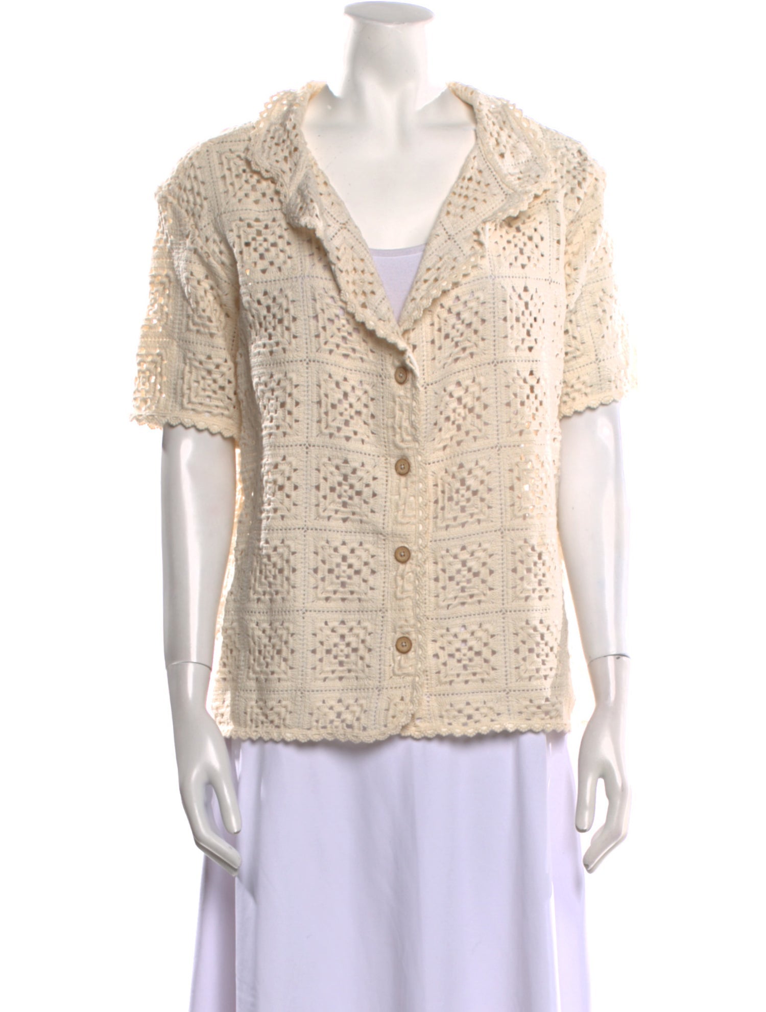 Agua Bendita Patterned Short Sleeve Top