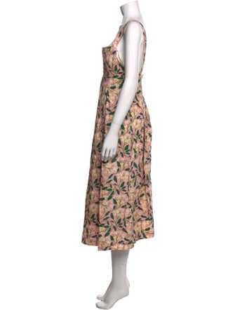 Agua Bendita Floral Print Midi Length Dress