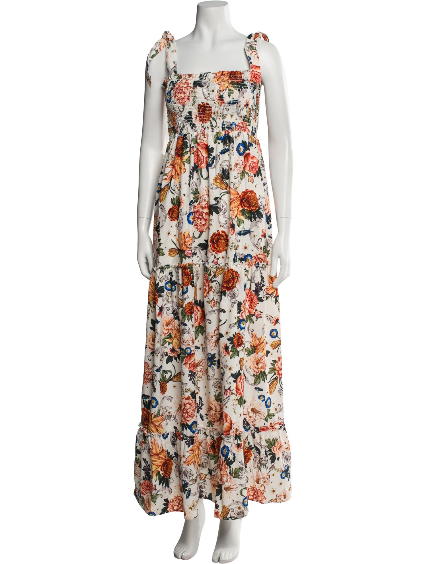 Agua Bendita Floral Print Long Dress