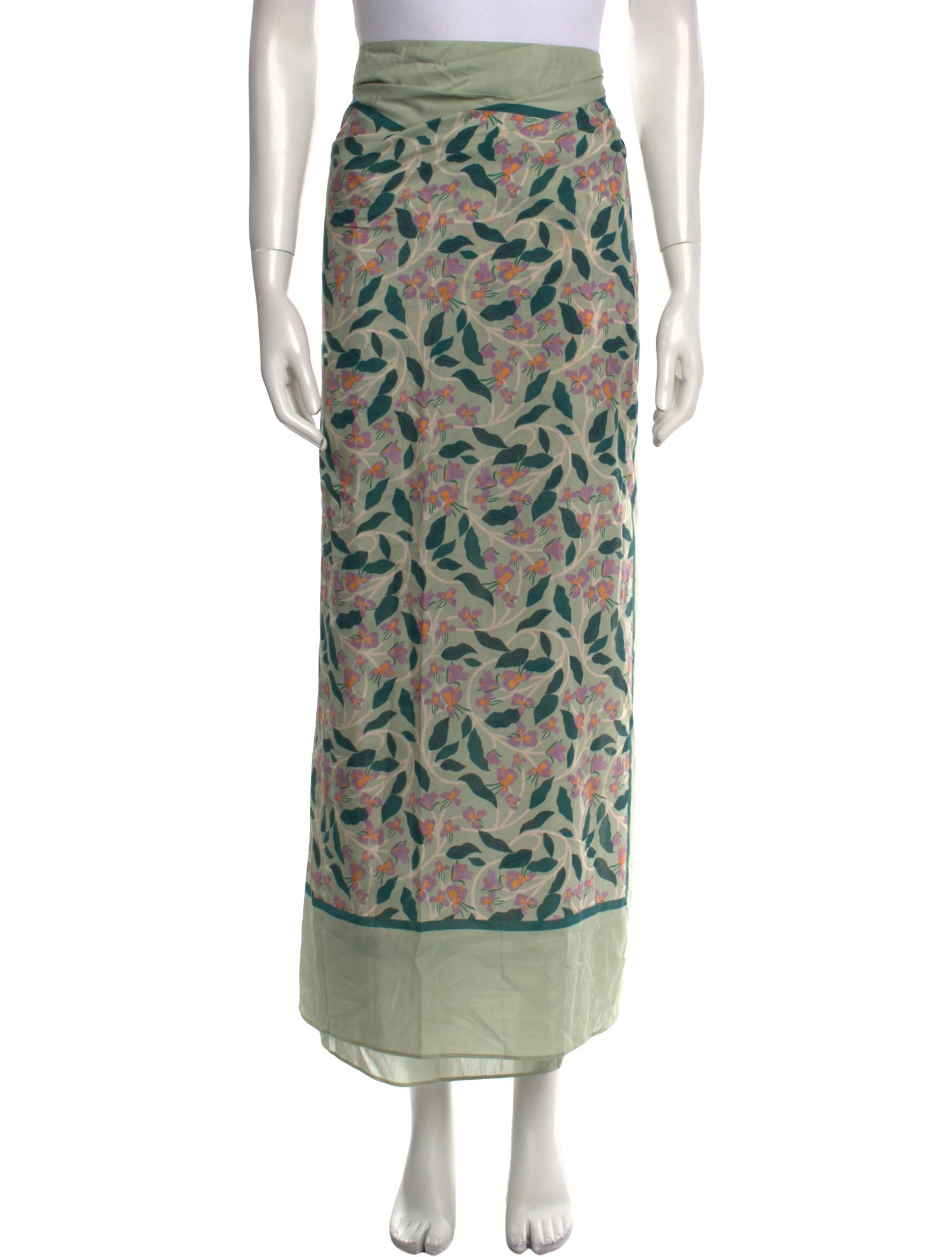 Agua Bendita Floral Print Long Skirt