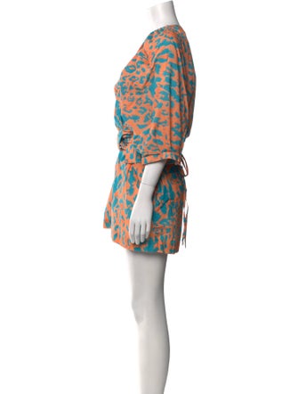 Agua Bendita Printed V-Neck Romper