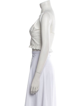 Agua Bendita Square Neckline Sleeveless Crop Top