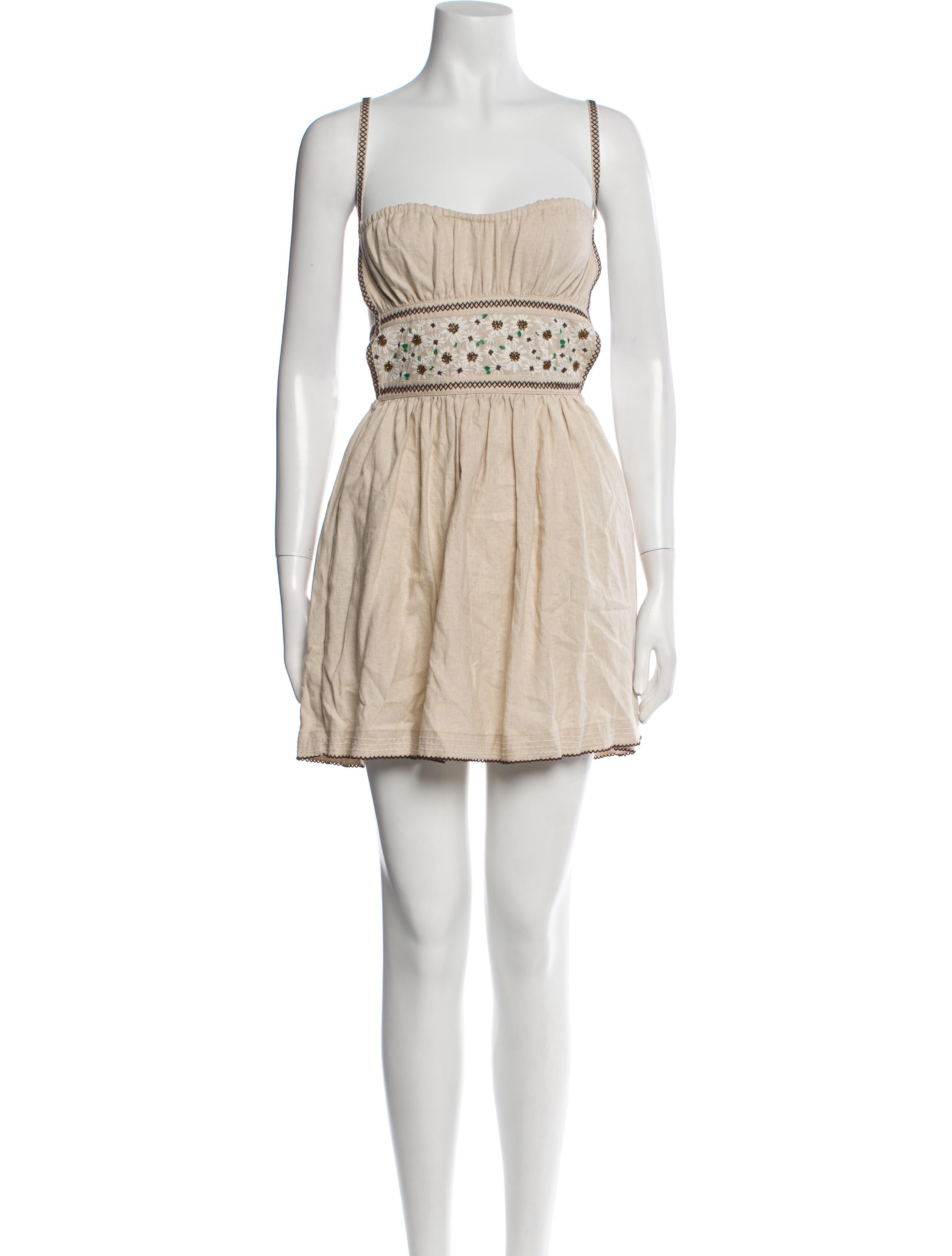 Agua Bendita Linen Mini Dress