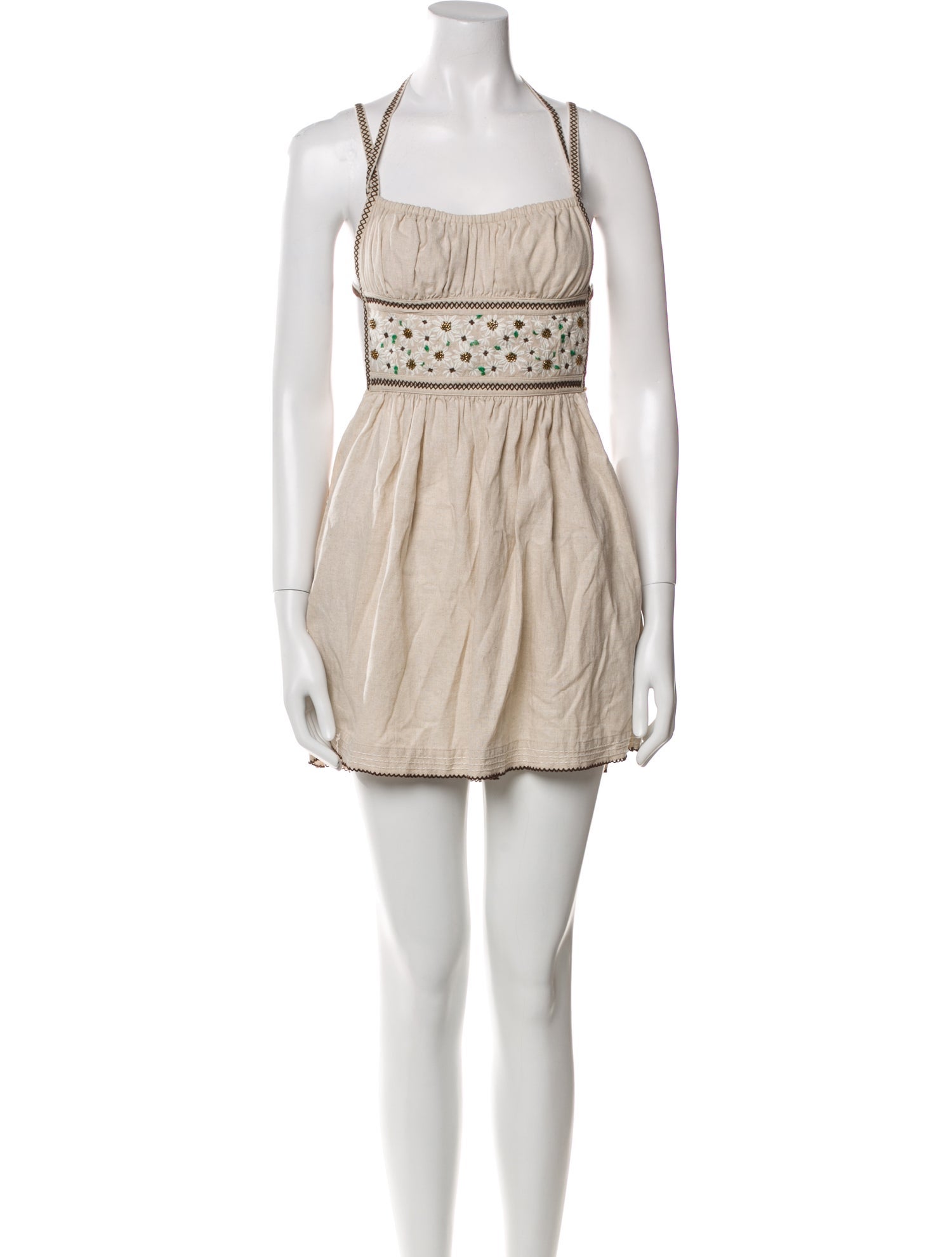 Agua Bendita Linen Mini Dress