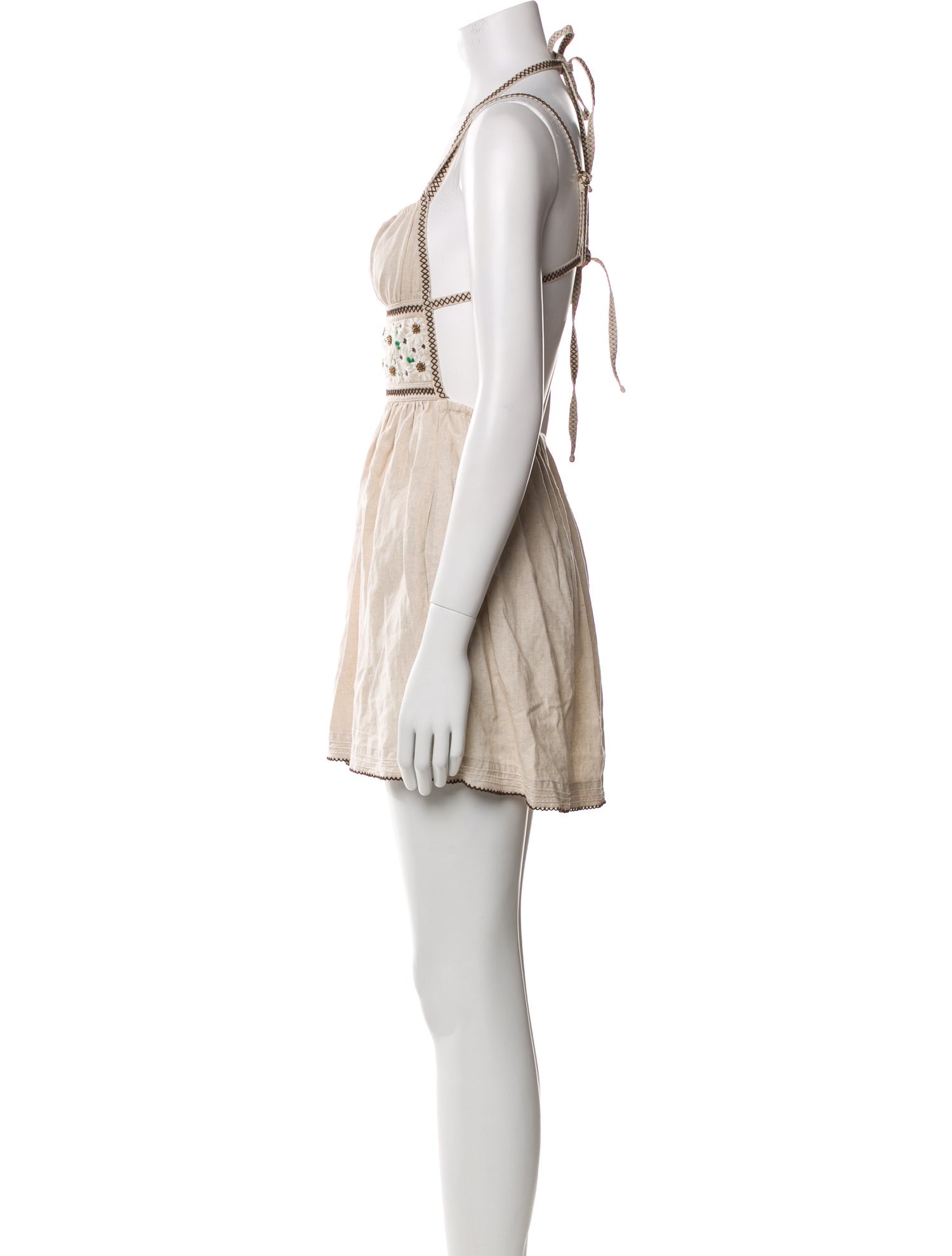 Agua Bendita Linen Mini Dress