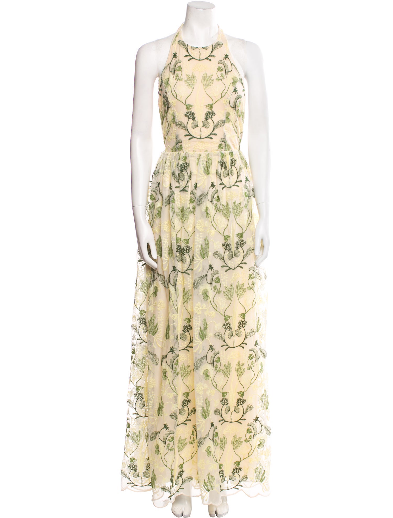 Agua Bendita Floral Print Long Dress w/ Tags