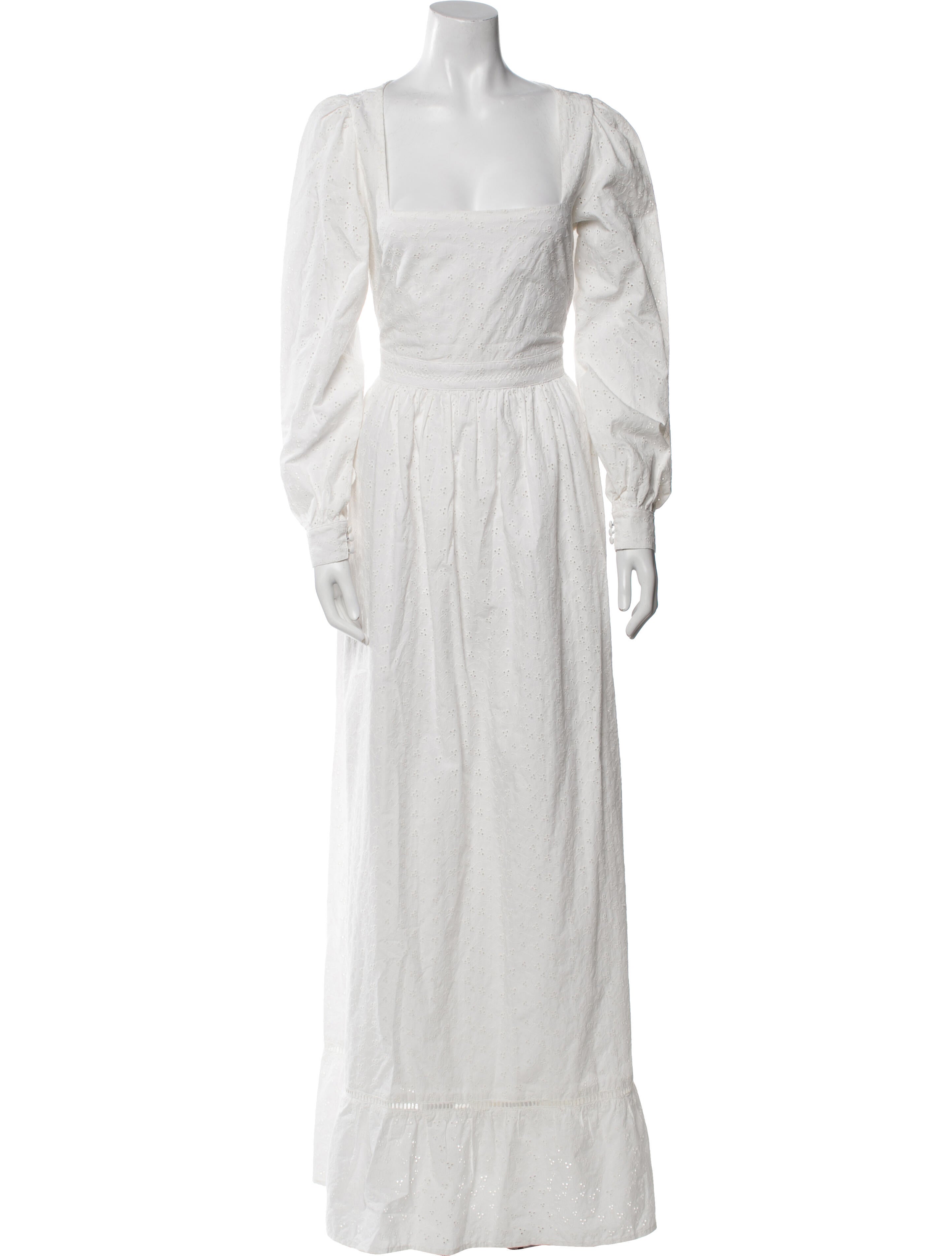 Agua Bendita Square Neckline Long Dress