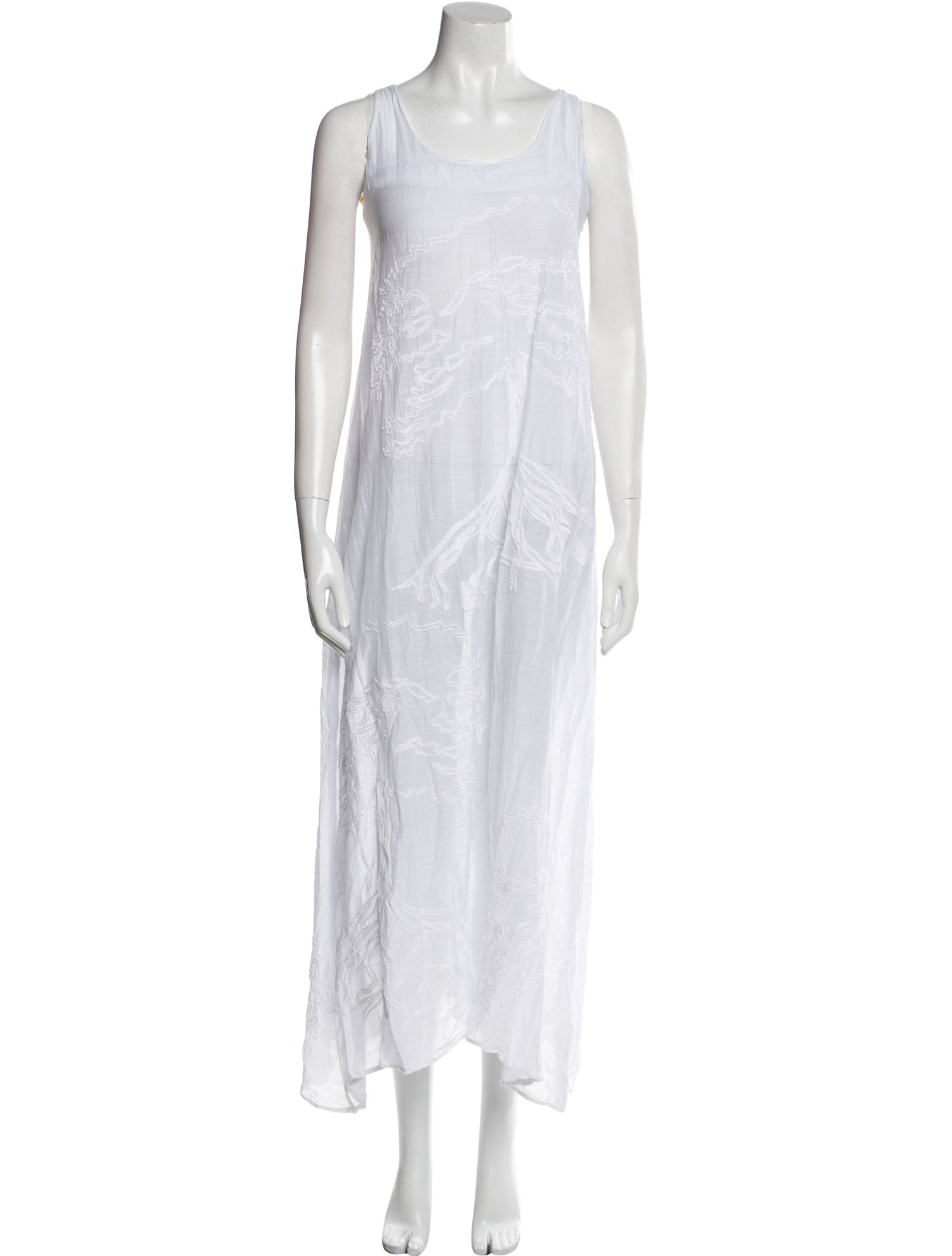 Agua Bendita Scoop Neck Long Dress