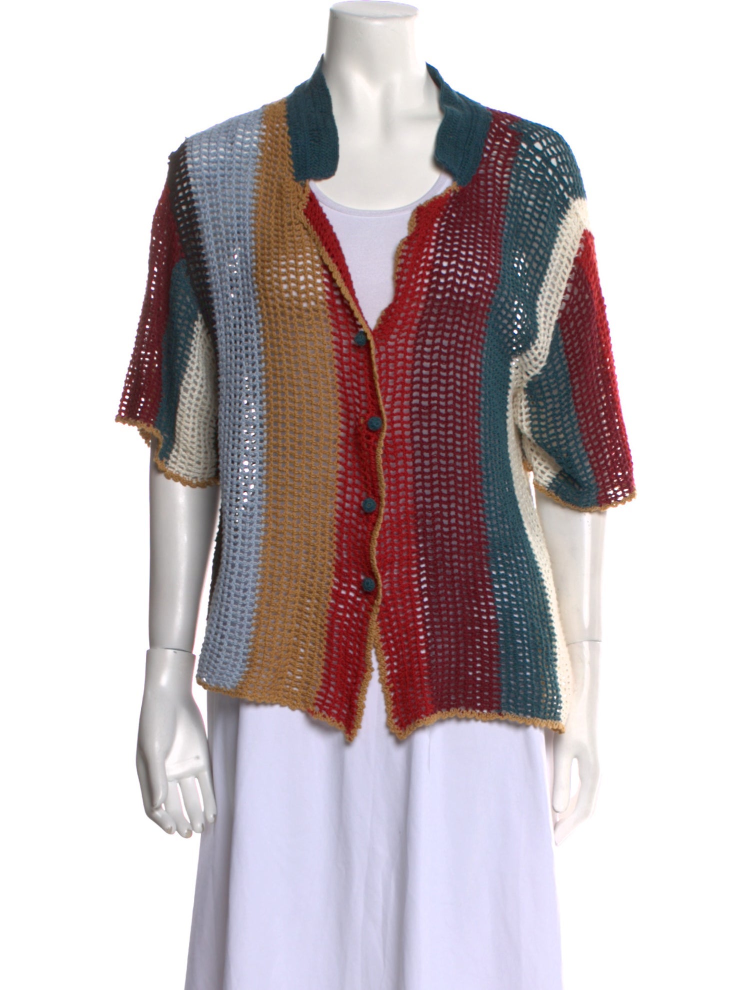 Agua Bendita Striped V-Neck Sweater