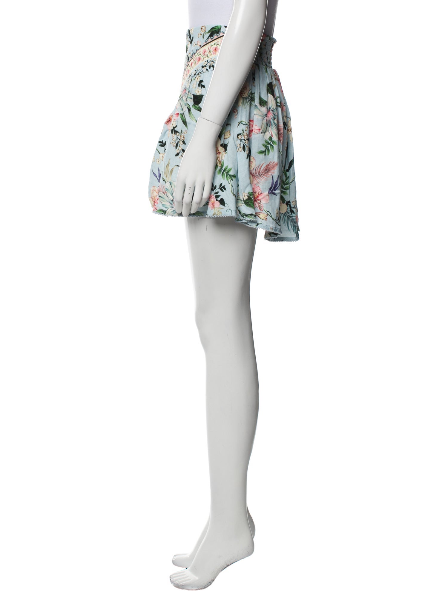 Agua Bendita Floral Print Mini Skirt