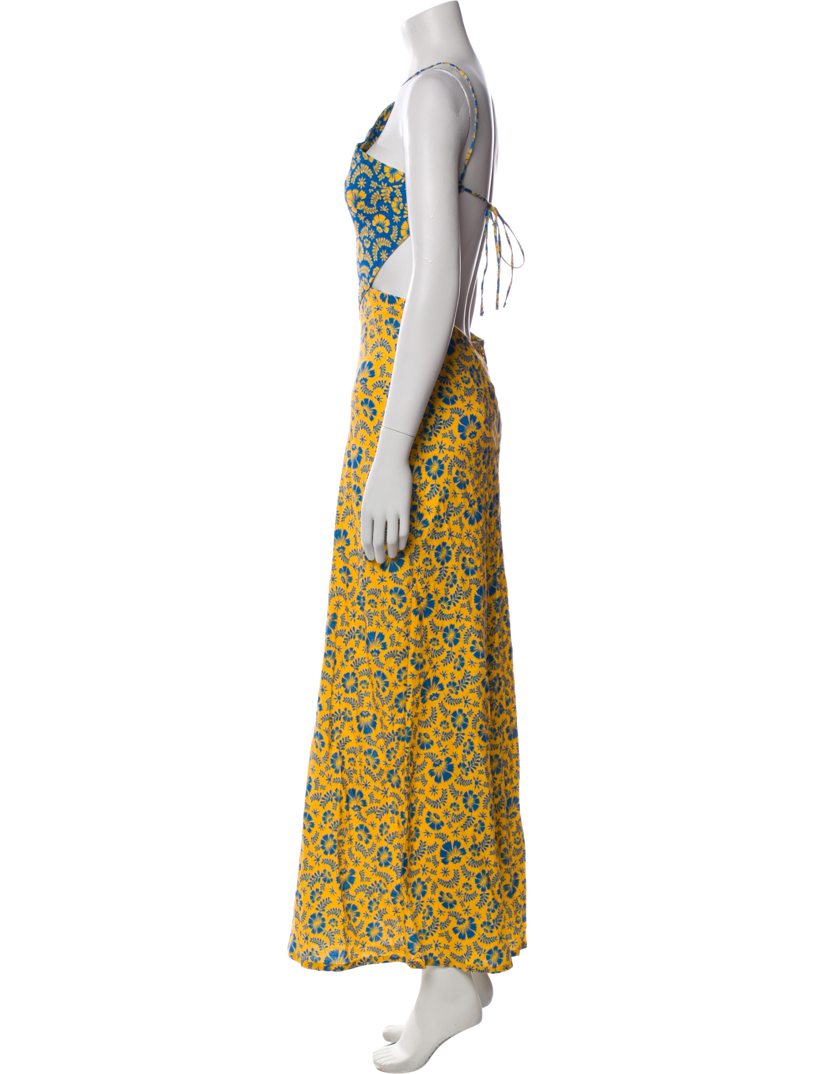 Agua Bendita Floral Print Long Dress w/ Tags