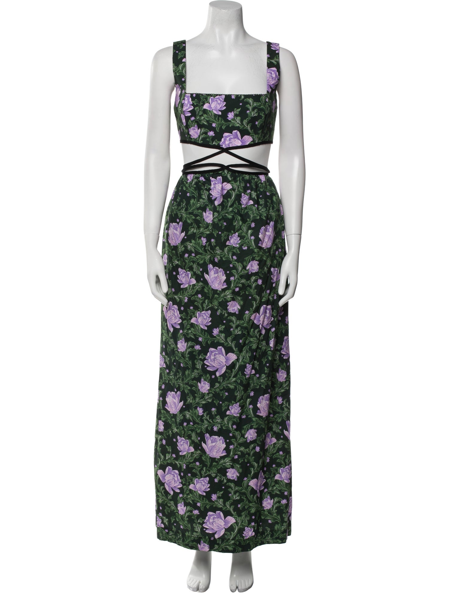 Agua Bendita Floral Print Long Dress