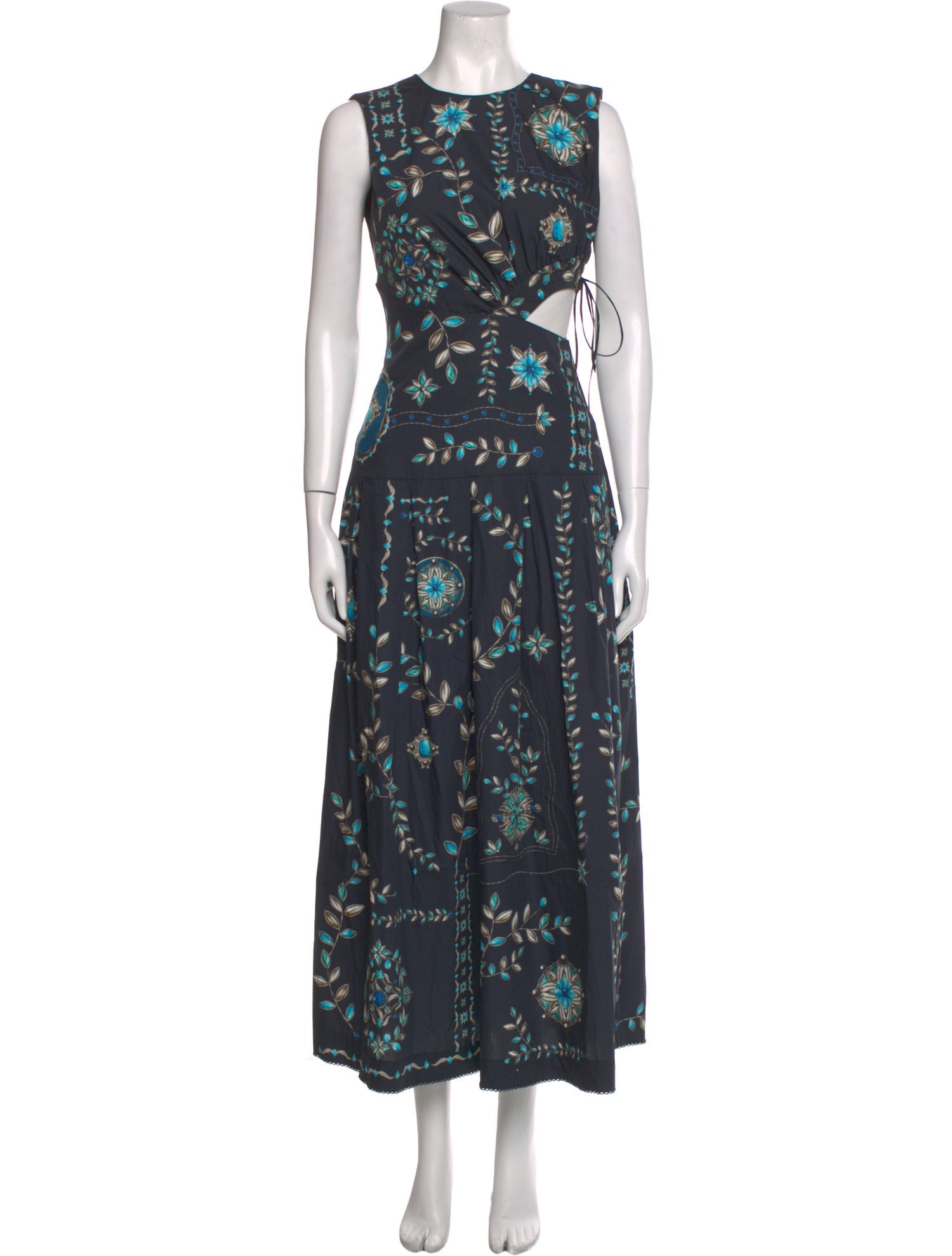 Agua Bendita Floral Print Long Dress w/ Tags