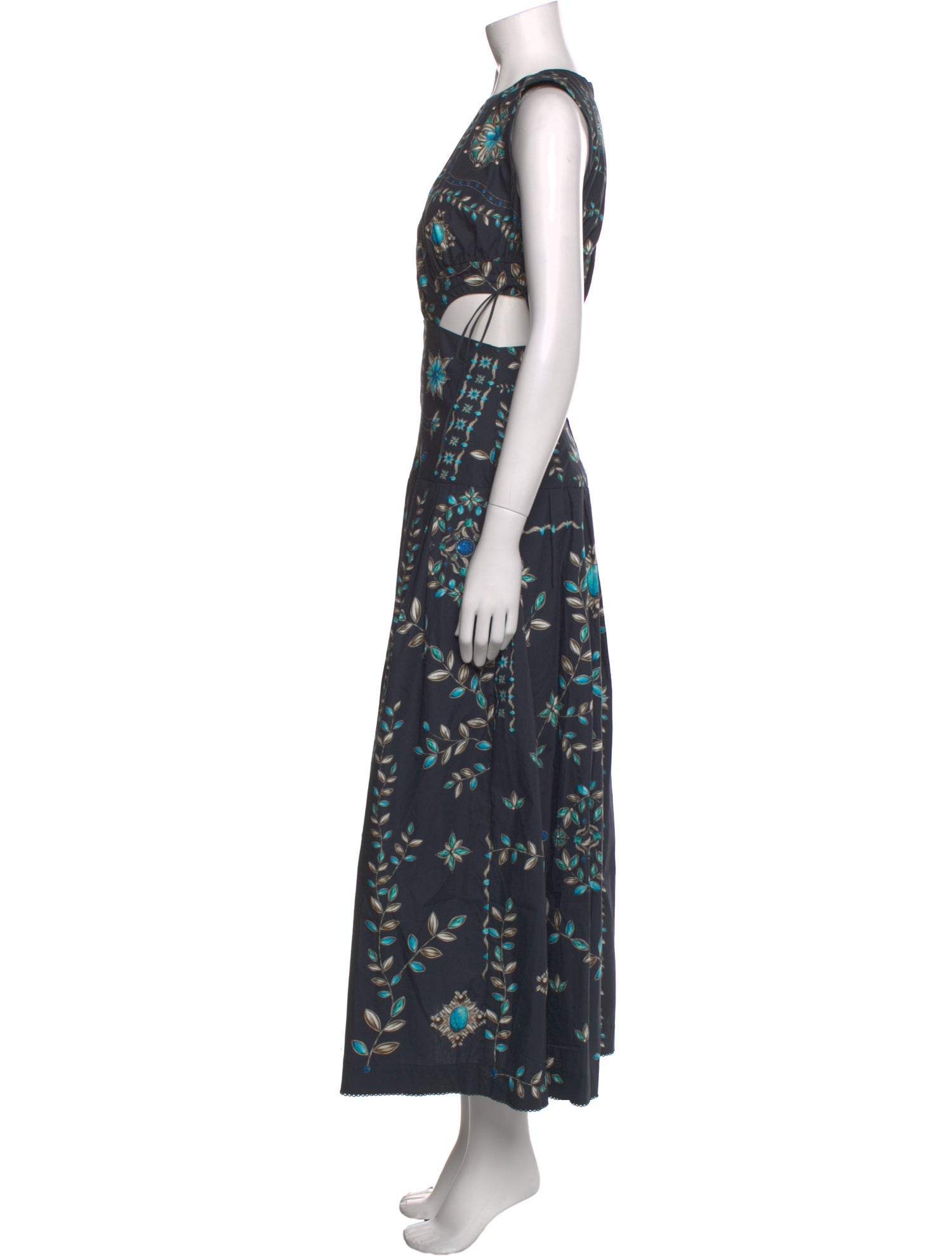 Agua Bendita Floral Print Long Dress w/ Tags