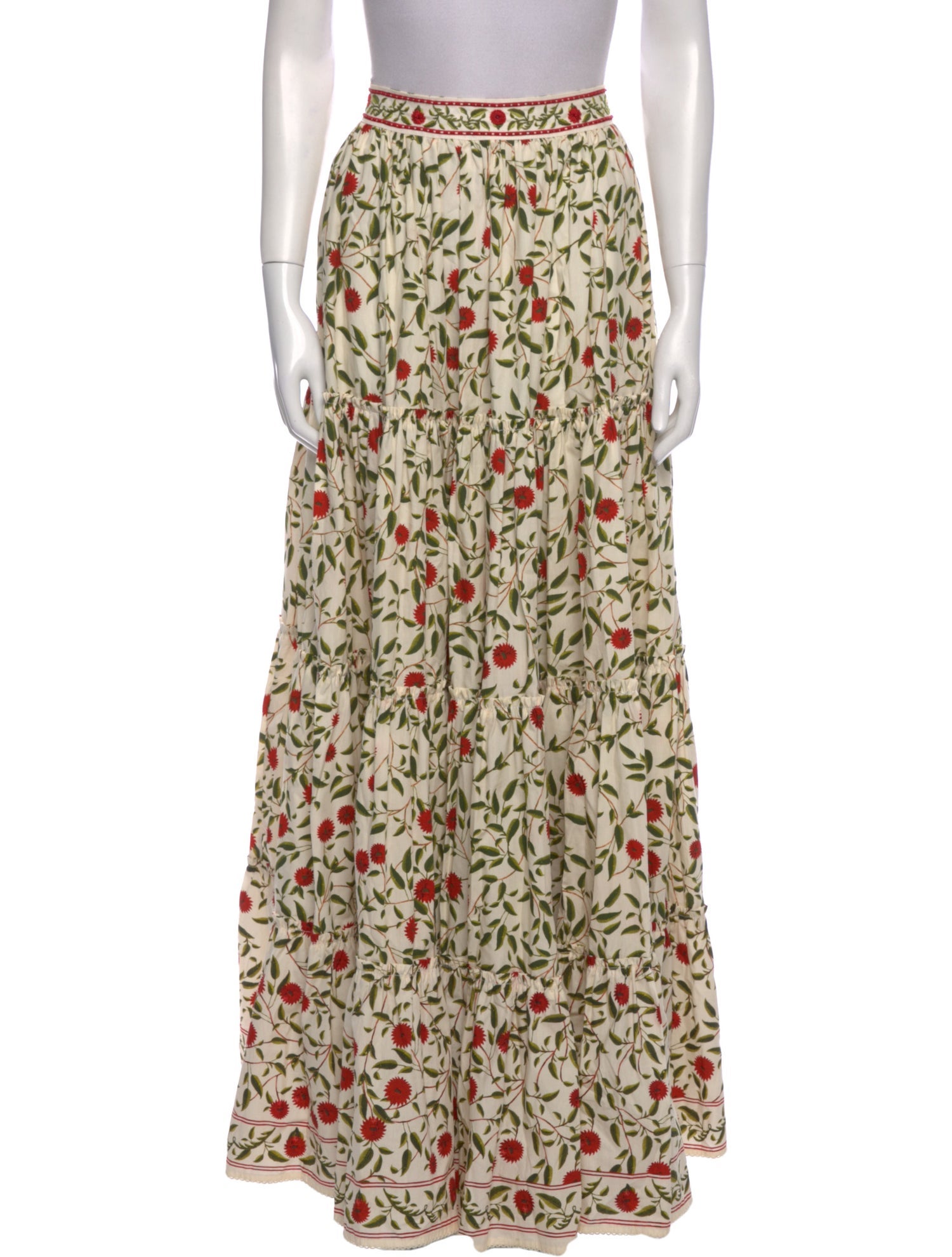 Agua Bendita Floral Print Long Skirt