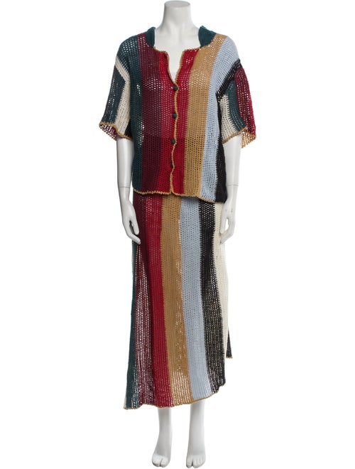 Agua Bendita Colorblock Pattern Skirt Set